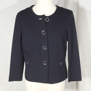 Banana Republic navy blue collarless jacket